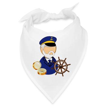 schiff boot kahn uboot segelboot segelschiff yacht - Bandana - Weiß - Vorne