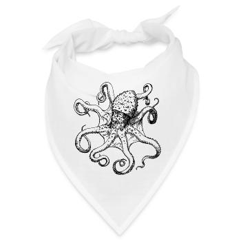 tintenfisch giant octopus krake kalmar sepien fish - Bandana - Weiß - Vorne