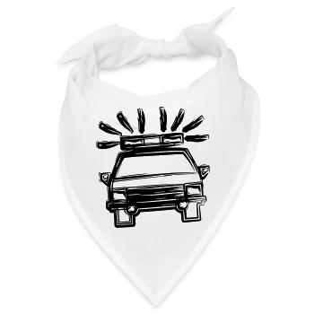 Polizeiauto - Bandana - Weiß - Vorne