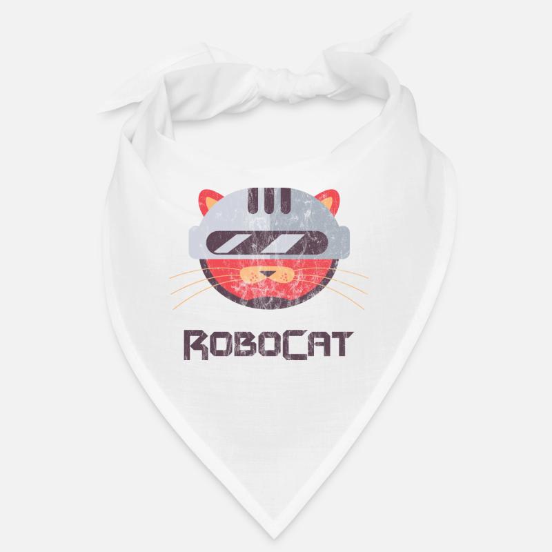 ROBOCAT - Katzen Kater Roboter Comicfigur Geschenk Bandana