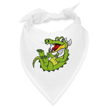Kroko Kaiman Reptilien Tiere - Bandana - Weiß - Vorne
