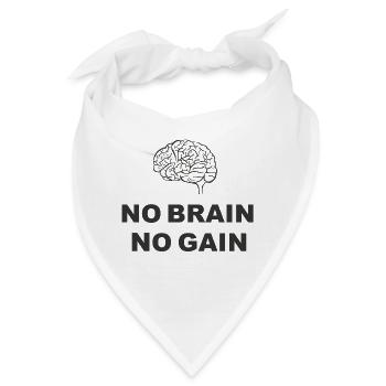 No Brain No Gain - Bandana - Weiß - Vorne