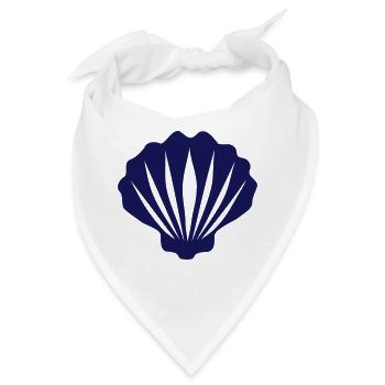 Jakobsmuschel VIb Blau - Bandana - Weiß - Vorne