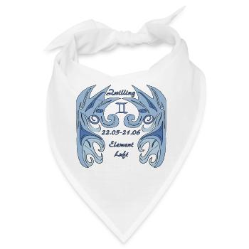 Sternzeichen Zwilling - Bandana - Weiß - Vorne