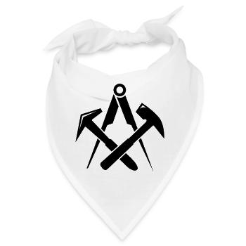 Dachdecker Zunftzeichen - Bandana - Weiß - Vorne