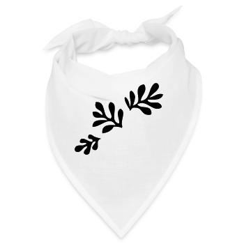 Blätter Flora Pflanze Muster - Bandana - Weiß - Vorne