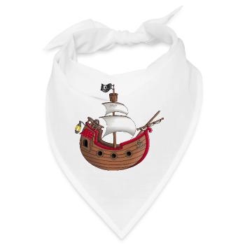 Lustiges Piratenschiff - Bandana - Weiß - Vorne
