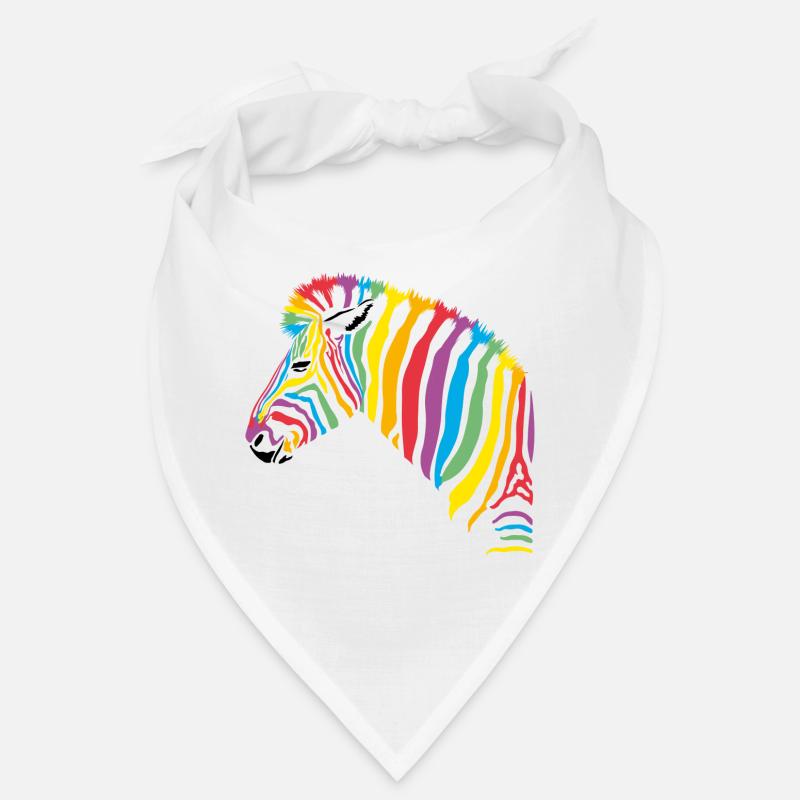 rainbow zebra - Bandana - Weiß