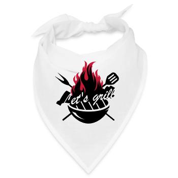 Grill mit Grillbesteck - Bandana - Weiß - Vorne