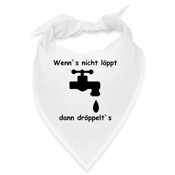 Wasserhahn Schrift Geschenk - Bandana - Weiß - Vorne