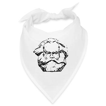 Karl Marx | Abstraktes Distressed Gesichtsdesign - Bandana - Weiß - Vorne