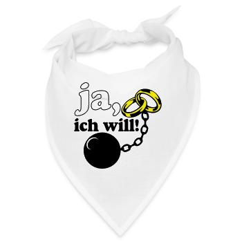 Junggesellenabschied , JGA ja ich will (25) - Bandana - Weiß - Vorne