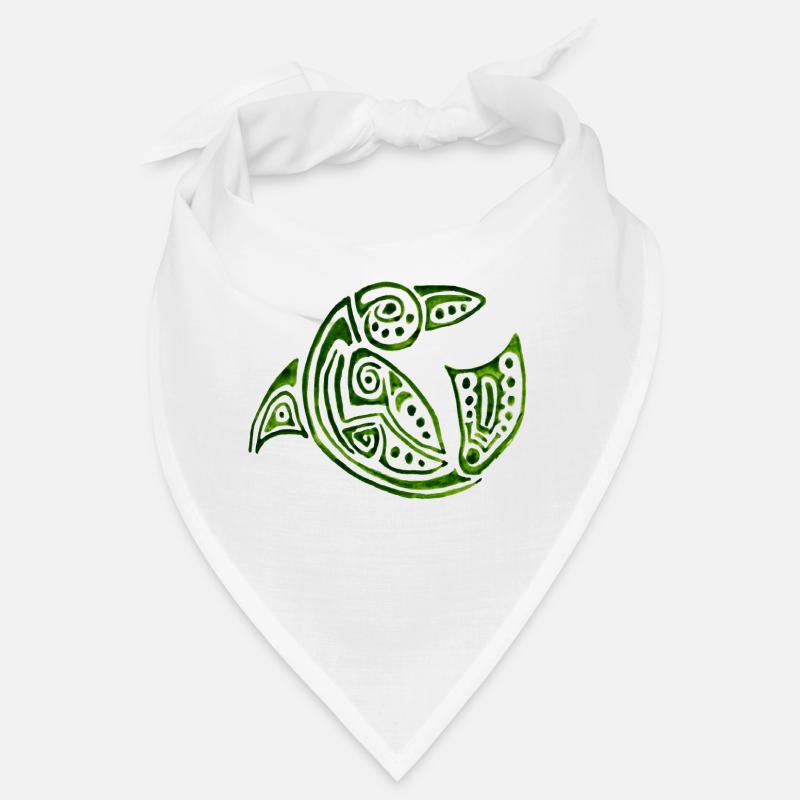 dauphin vert - Bandana - blanc