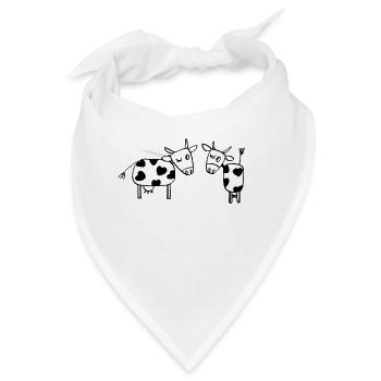 zwei Kühe - Bandana - Weiß - Vorne