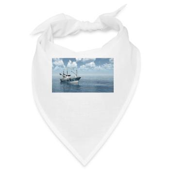 Ein Fischkutter im offenen Meer - Bandana - Weiß - Vorne