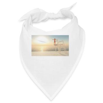 Turmspringerin auf einem Sprungbrett - Bandana - Weiß - Vorne