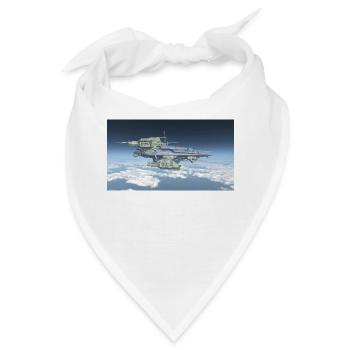 Ein riesiges Raumschiff über den Wolken - Bandana - Weiß - Vorne