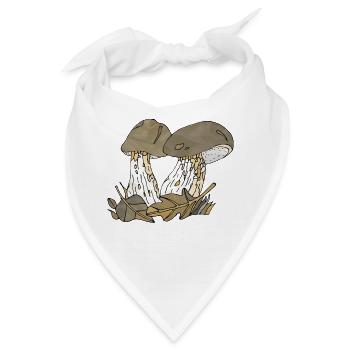 Pilze - Bandana - Weiß - Vorne