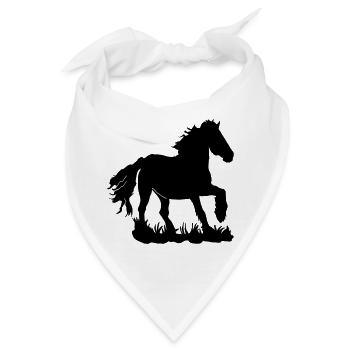Friese im Galopp - Bandana - Weiß - Vorne