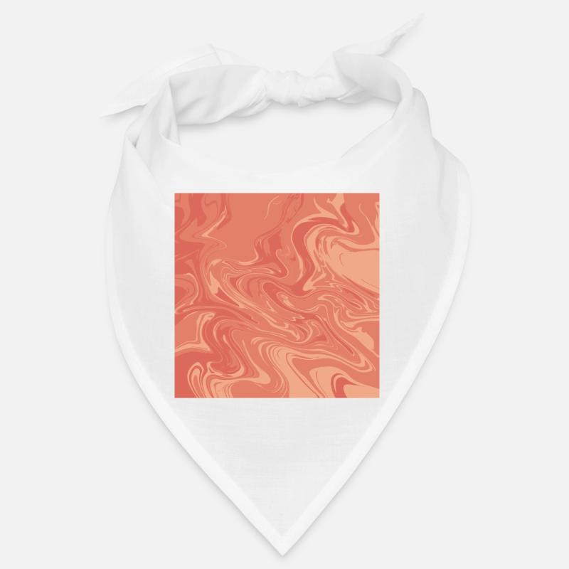 Orange Marmor - Bandana - Weiß