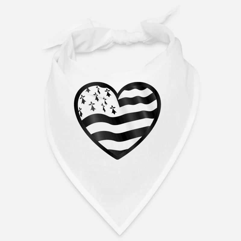 Tshirt bzh drapeau breton dans un coeur, Bandana