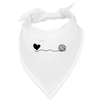 herz wolle - Bandana - Weiß - Vorne