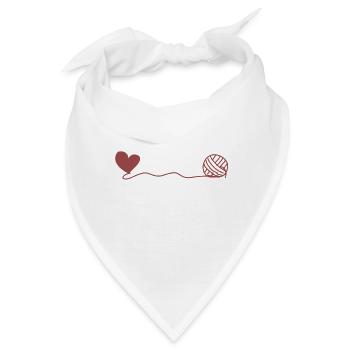 herz wolle - Bandana - Weiß - Vorne