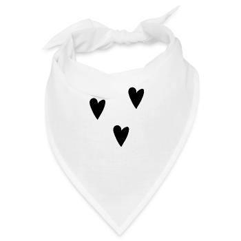 Herzen herz - Bandana - Weiß - Vorne