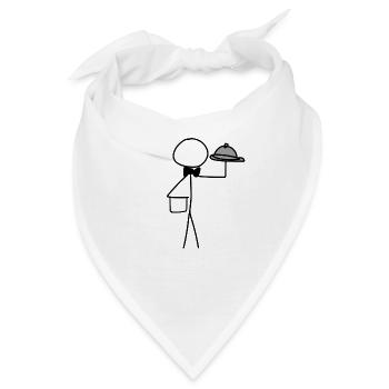 kellner servieren - Bandana - Weiß - Vorne