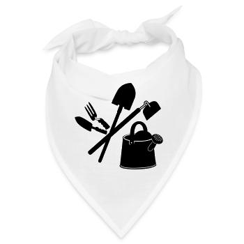 Gartengeräte, Schaufel und Hacke, Blumengießer - Bandana - Weiß - Vorne