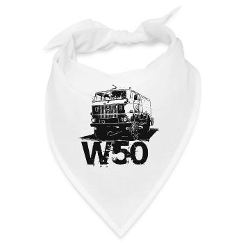 W50 LKW NVA Truck schwarz - Bandana - Weiß - Vorne