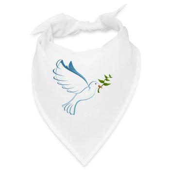 Friedenstaube - Bandana - Weiß - Vorne