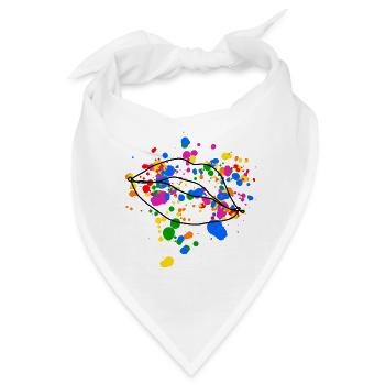 Queer Kissing Lips Design - Bandana - Weiß - Vorne