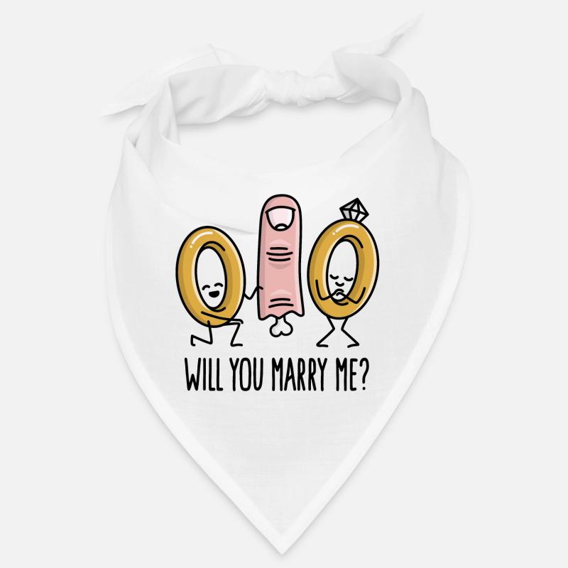 Willst du mich heiraten Heiratsantrag Eheringe Bandana