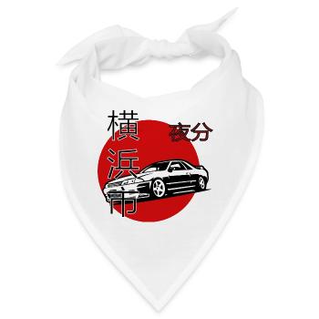 Yokohama Nights, Japanisches Auto Design - Bandana - Weiß - Vorne