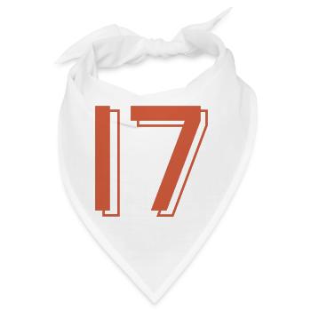 Trikotnummer 17 - Bandana - Weiß - Vorne