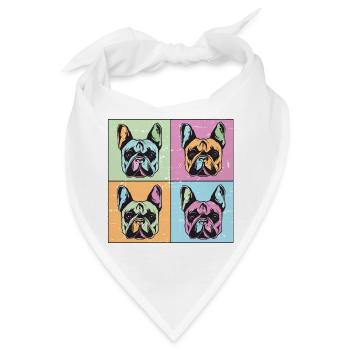 Bulldoggen Bild Abstrakt - Bandana - Weiß - Vorne
