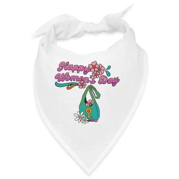 Frauentag 8. März Geschenke happy Womens day - Bandana - Weiß - Vorne