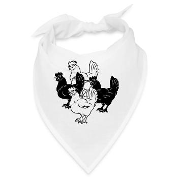 vier Hühner - Bandana - Weiß - Vorne