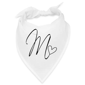 Buchstabe M Buchstabe-M Kalligrafie - Bandana - Weiß - Vorne