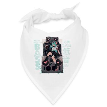 Anime Tower Speaker PA “All We Need is Bass” - Bandana - Weiß - Vorne