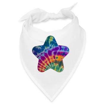Groovy Tie Dye Stern - Bandana - Weiß - Vorne