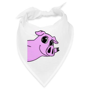Schwein Gruß Begrüßung - Bandana - Weiß - Vorne