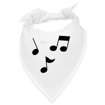 Musiknoten - Bandana - Weiß - Vorne