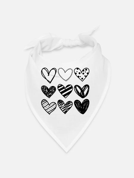 Nine Hearts - Bandana - white