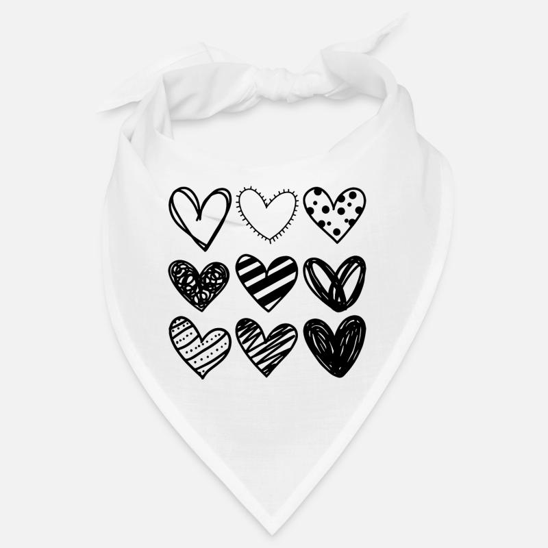 Nine Hearts - Bandana - white