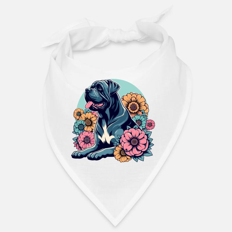 Cane Corso Retro Pastel Fleurs Bandana