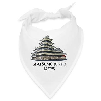 Burg Matsumoto-jo, Nagano, Japan Handzeichnung - Bandana - Weiß - Vorne