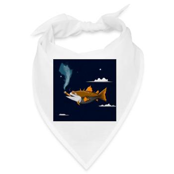 Fischen Sie mit einer Zigarre in der Luft. - Bandana - Weiß - Vorne
