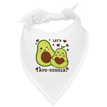Lets Avo-Cuddle Avocado Kuscheln Kawaii Cartoon - Bandana - Weiß - Vorne